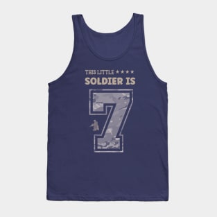 Kids 7 Year Old Soldier Birthday Gift Military T Shirt T-Shirt Tank Top